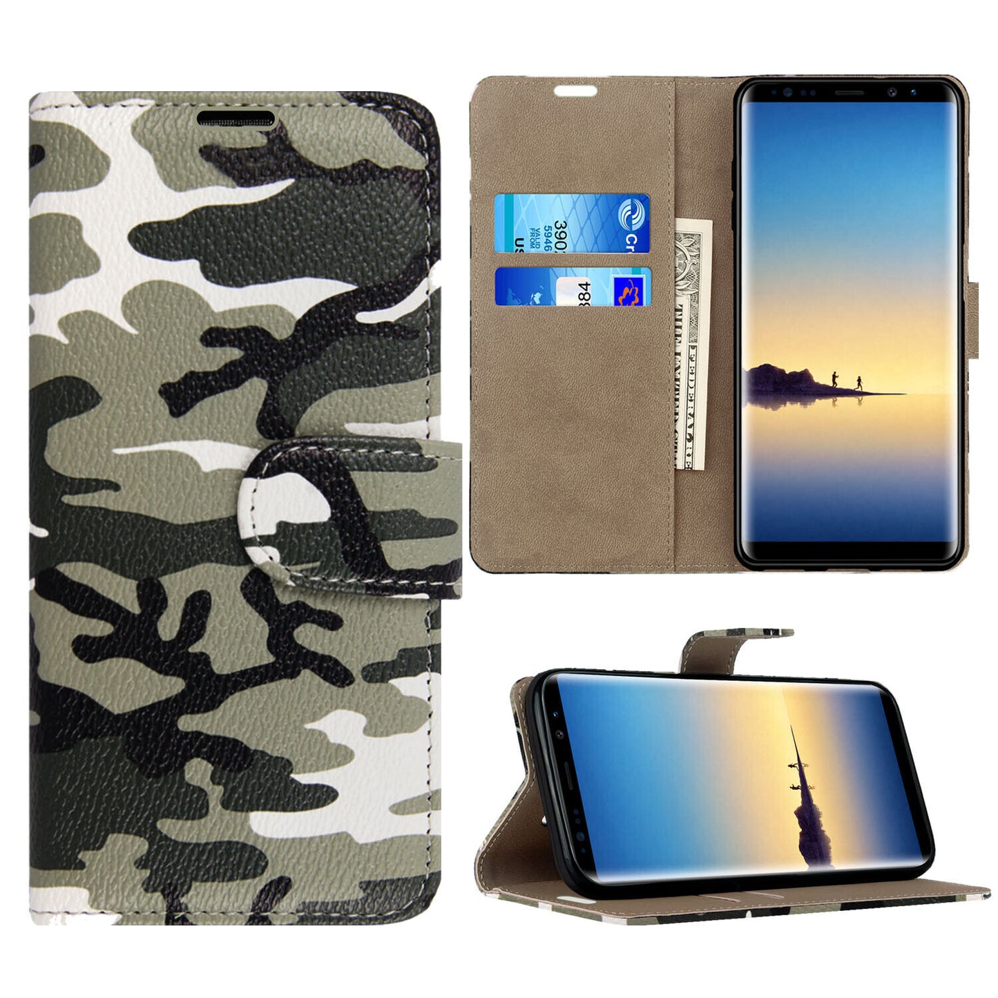 Case for Samsung Galaxy Note 20 10 9 8 5 Leather Wallet Flip Phone Stand Cover