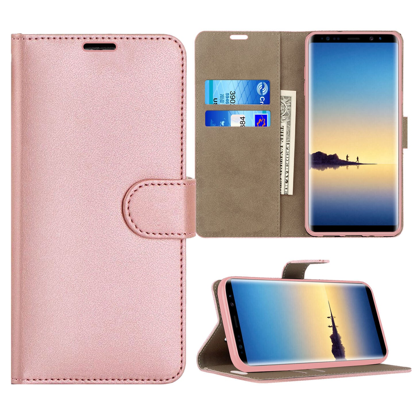 Case for Samsung Galaxy Note 20 10 9 8 5 Leather Wallet Flip Phone Stand Cover