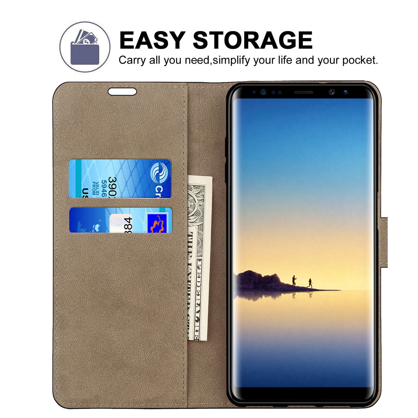 Case for Samsung Galaxy Note 20 10 9 8 5 Leather Wallet Flip Phone Stand Cover
