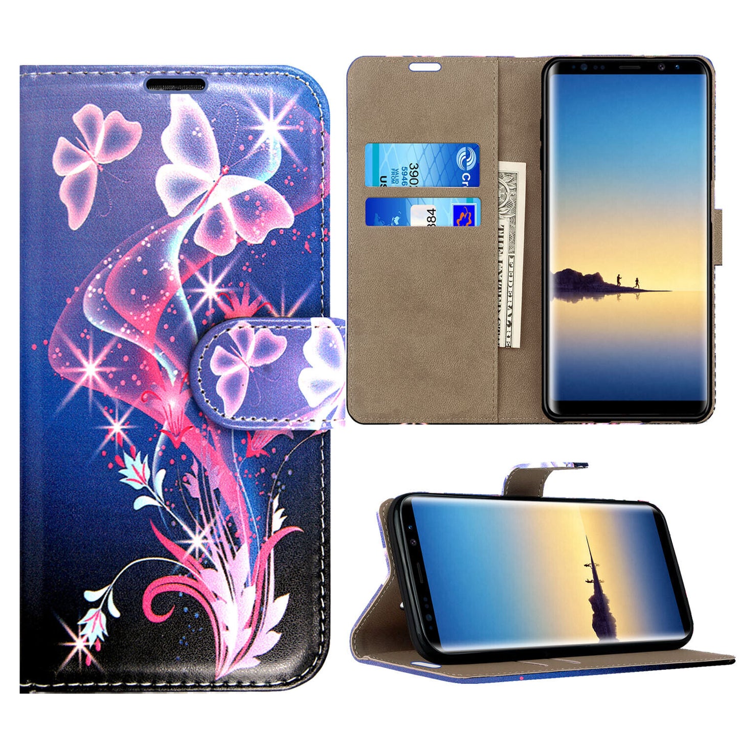 Case for Samsung Galaxy Note 20 10 9 8 5 Leather Wallet Flip Phone Stand Cover