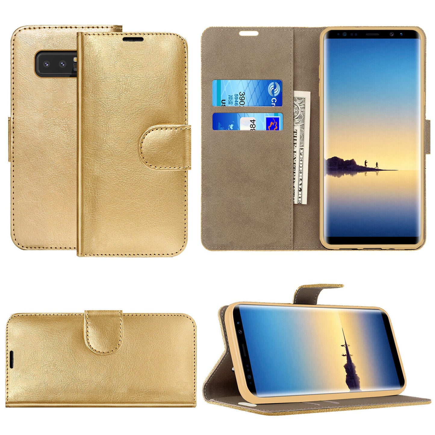 Case for Samsung Galaxy Note 20 10 9 8 5 Leather Wallet Flip Phone Stand Cover