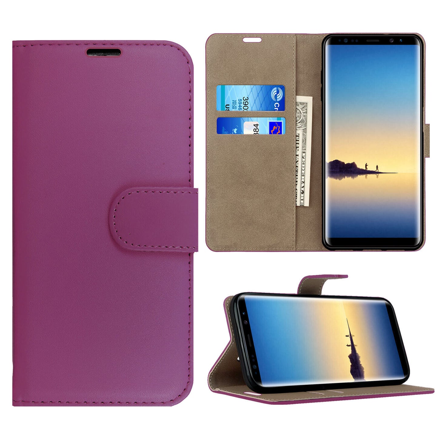 Case for Samsung Galaxy Note 20 10 9 8 5 Leather Wallet Flip Phone Stand Cover