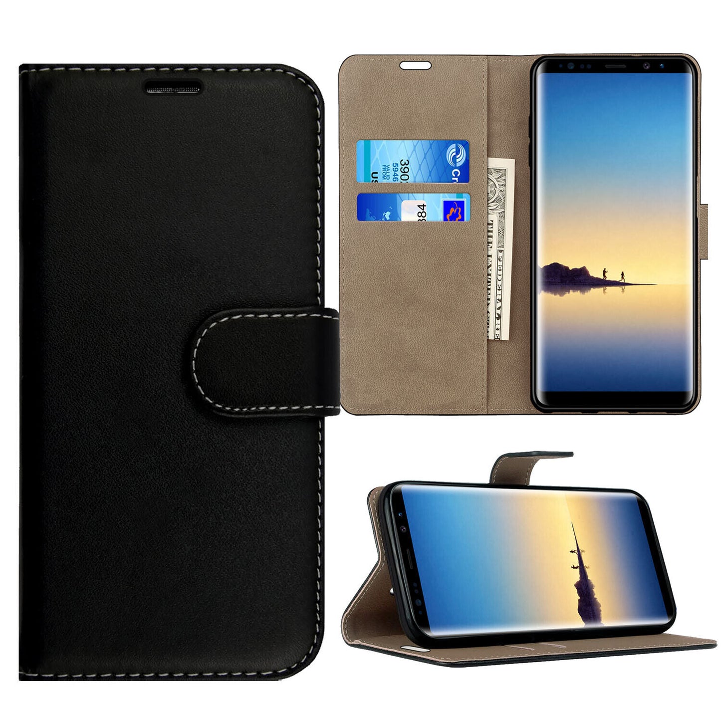 Case for Samsung Galaxy Note 20 10 9 8 5 Leather Wallet Flip Phone Stand Cover
