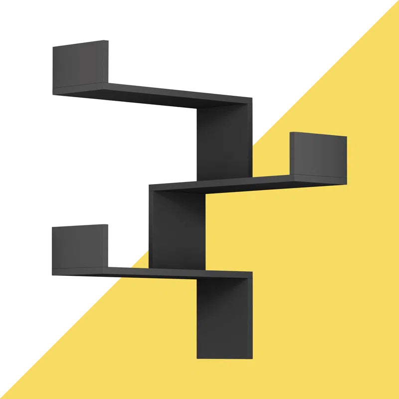 Luci 3 Piece Corner Wall Mounted Floating Shelf Modern Space-Saving Design
