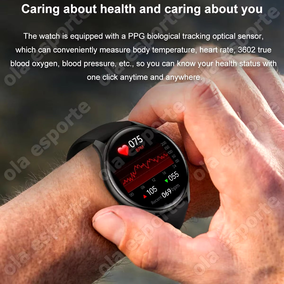 New NFC AMOLED Smartwatch Men Women Thermometer BT Wireless Call Voice Assistant GPS Sports Fitness Smartwatch for Android IOS