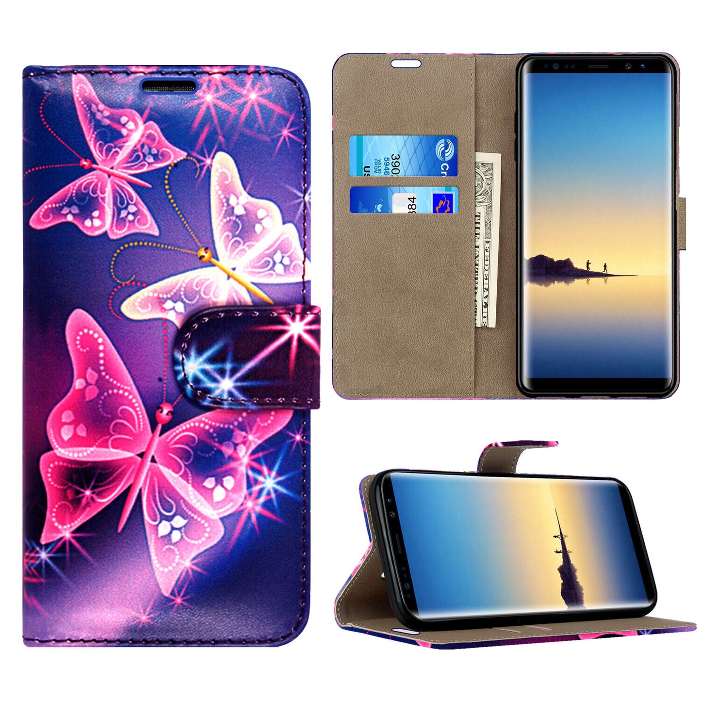 Case for Samsung Galaxy Note 20 10 9 8 5 Leather Wallet Flip Phone Stand Cover