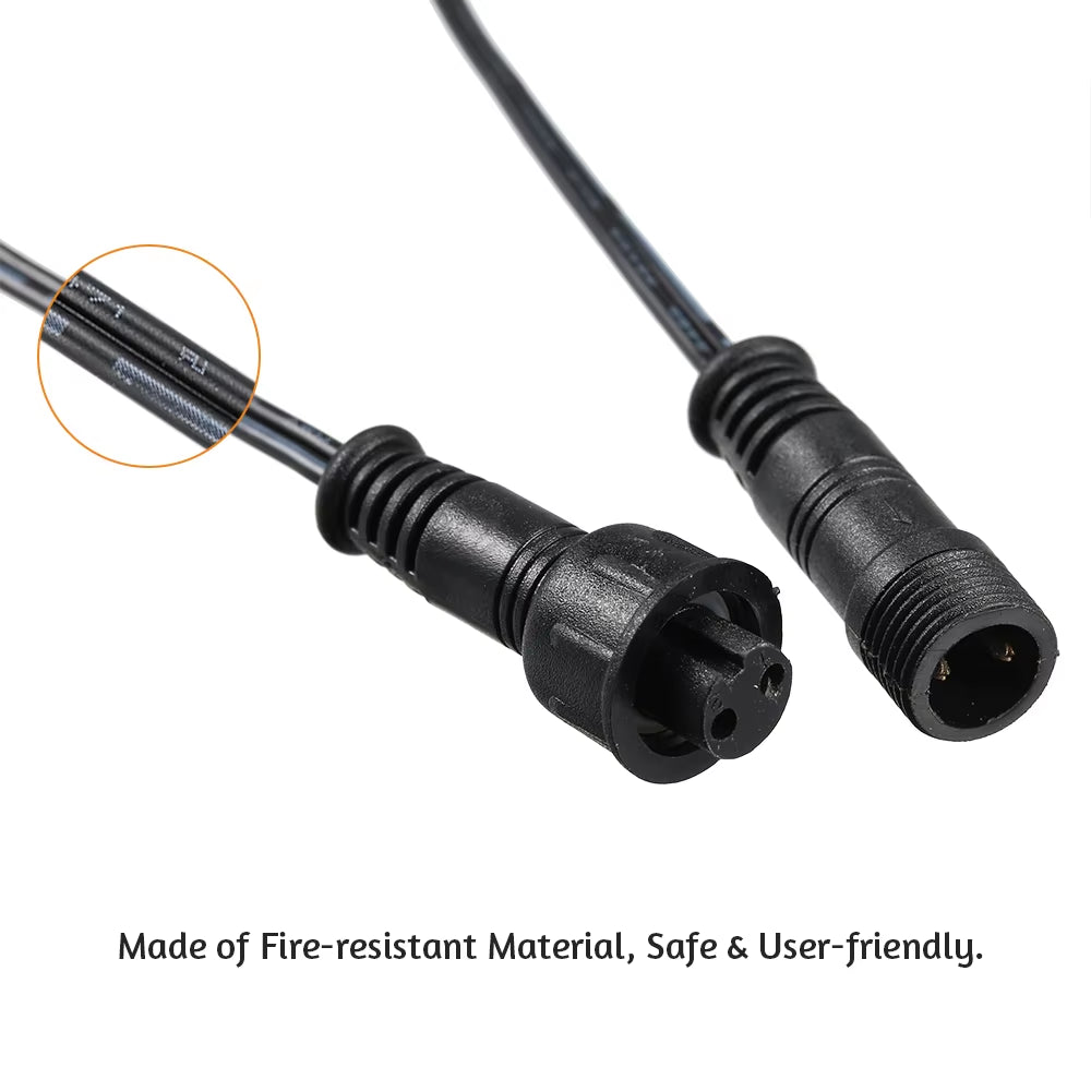 Tomshine Extension Cable Wire 5 PCS 1M/ 3.3Ft 2Pin with Male and Female Connectors IP67 Water-Proof for Deck Light Accessories