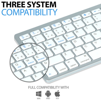 NEW SLIM WIRELESS BLUETOOTH KEYBOARD for IMAC IPAD ANDROID PHONE TABLET PC UK