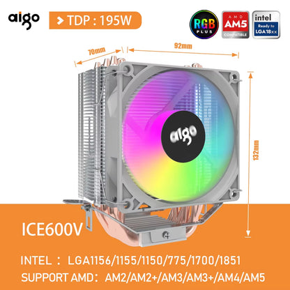 CPU Cooler 2 4 6 Heat Pipes PC Radiator Cooling 3PIN PWM Silent Rgb Fan for Intel 1700 1150 1155 1156 1366 AM2/AM3/AM4 AMD