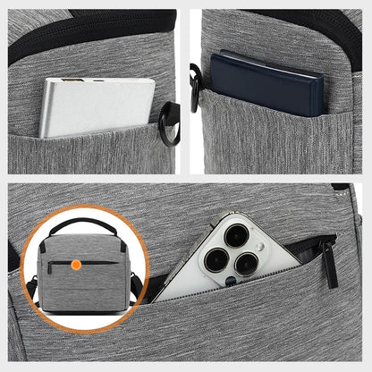 Cuboid-Shaped DSLR Camera Shoulder Bag Portable Fashion Polyester Camera Case for 1 Camera 2 Lenses and Small Accessorie