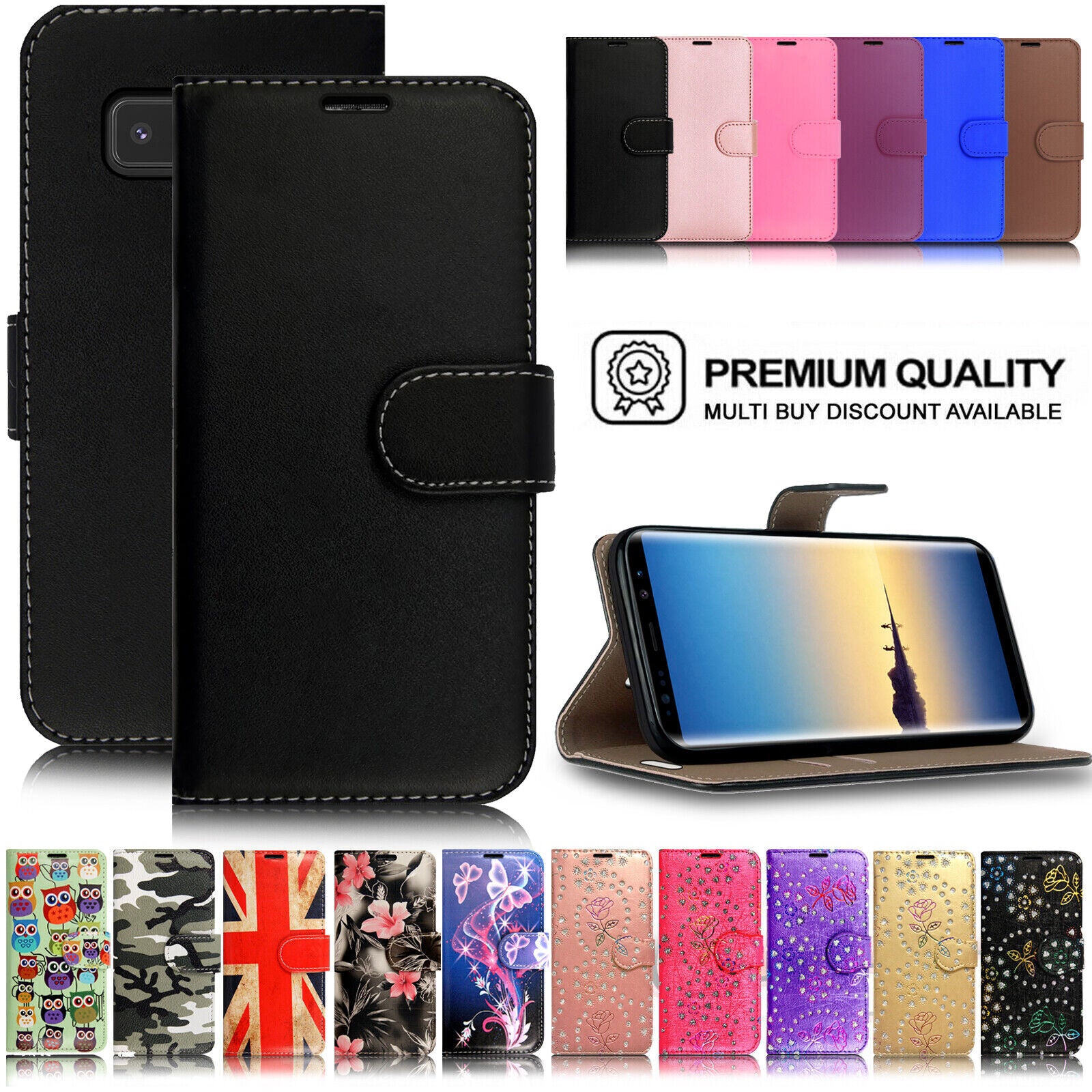 Case for Samsung Galaxy Note 20 10 9 8 5 Leather Wallet Flip Phone Stand Cover