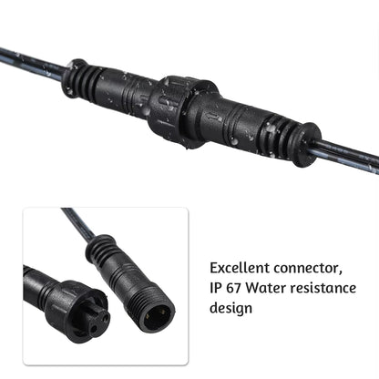 Tomshine Extension Cable Wire 5 PCS 1M/ 3.3Ft 2Pin with Male and Female Connectors IP67 Water-Proof for Deck Light Accessories