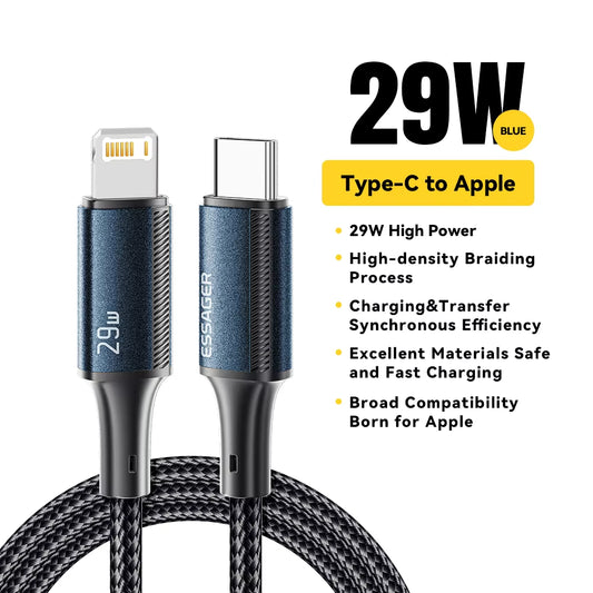 USB C Cable for Iphone 14 13 12 11 Pro Max Xs 8 plus Ipad Macbook Wire 29W PD Fast Charging Type C to Lighting Data Cord