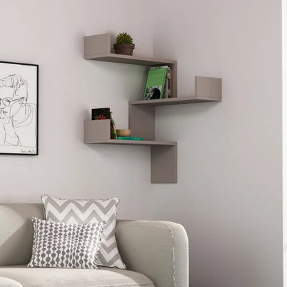 Luci 3 Piece Corner Wall Mounted Floating Shelf Modern Space-Saving Design