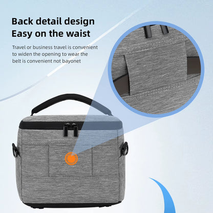 Cuboid-Shaped DSLR Camera Shoulder Bag Portable Fashion Polyester Camera Case for 1 Camera 2 Lenses and Small Accessorie