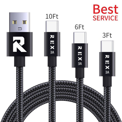 USB a to Type C Fast Charger Cable 3A for Samsung Mobile Phone Lead USB C Cable
