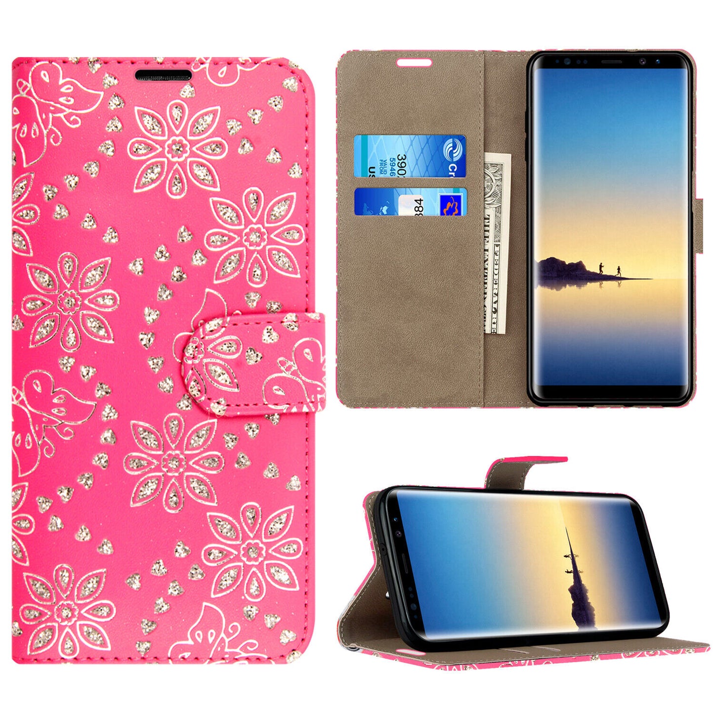 Case for Samsung Galaxy Note 20 10 9 8 5 Leather Wallet Flip Phone Stand Cover